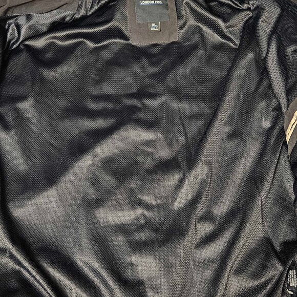 London Fog Mens Black Zipped Pockets Collared Full-Zip Bomber Jacket Size XL - Picture 6 of 9